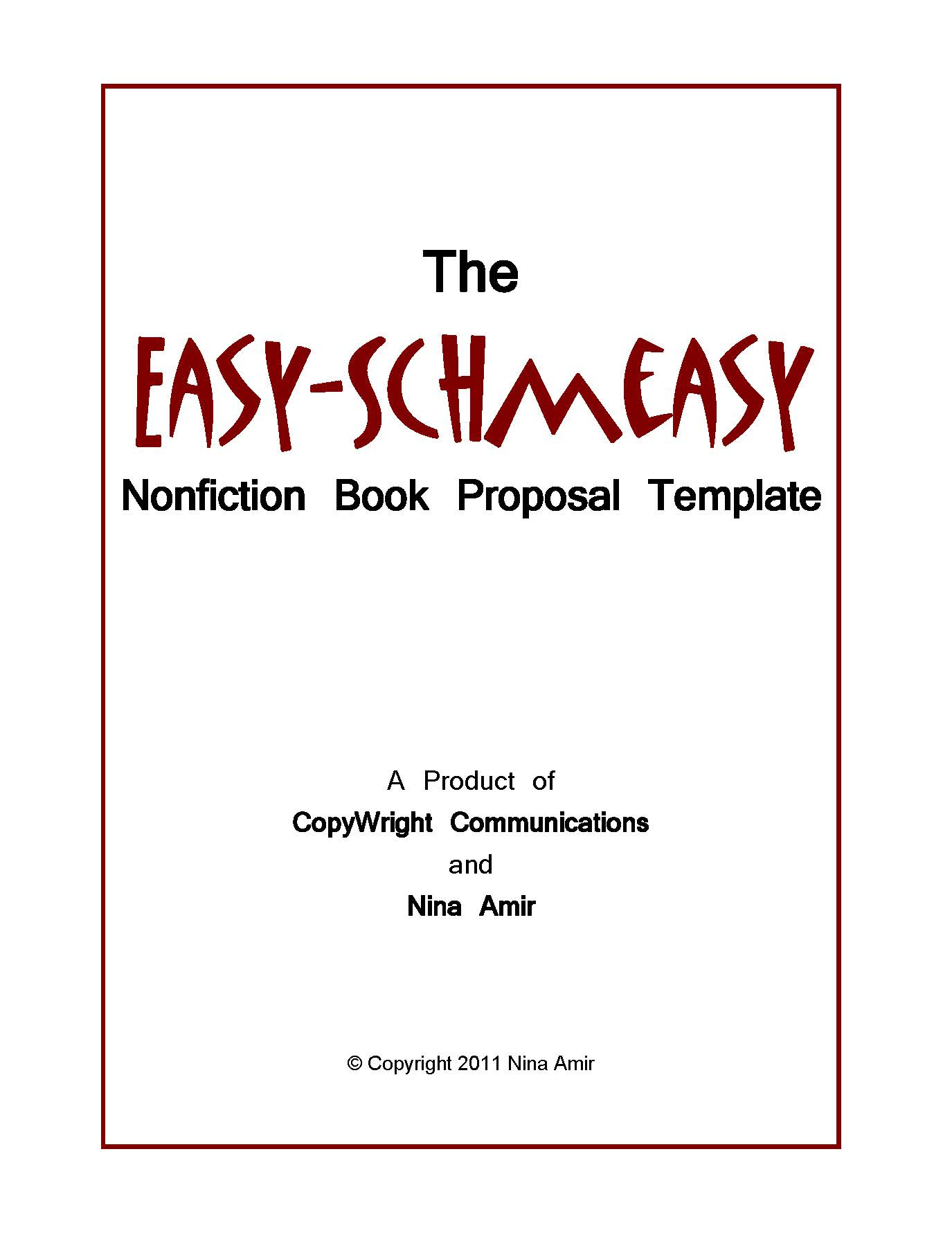 Easy Schmeasy Book Proposal Template Write Nonfiction Now in proportions 1375 X 1800
