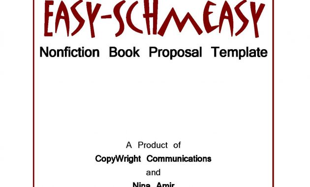 Easy Schmeasy Book Proposal Template Write Nonfiction Now throughout proportions 1375 X 1800