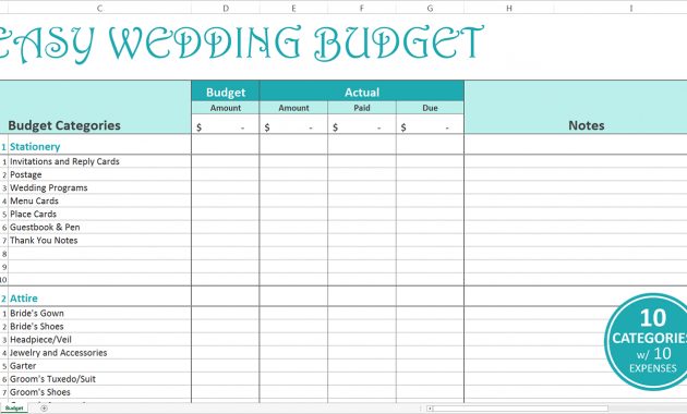 Easy Wedding Budget Excel Template Savvy Spreadsheets in sizing 1400 X 758