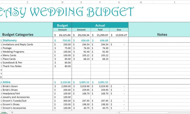 Easy Wedding Budget Excel Template Savvy Spreadsheets pertaining to measurements 1400 X 758