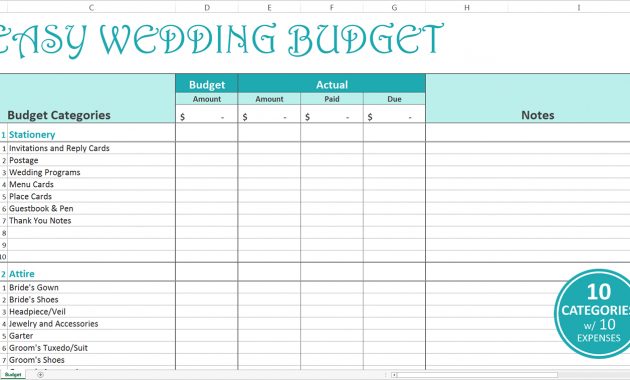 Easy Wedding Budget Excel Template Savvy Spreadsheets throughout size 1400 X 758