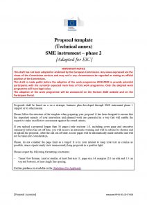 Eic Pilot Sme Instrument Phase 2 Proposal Template Kol Trading with regard to size 1240 X 1754