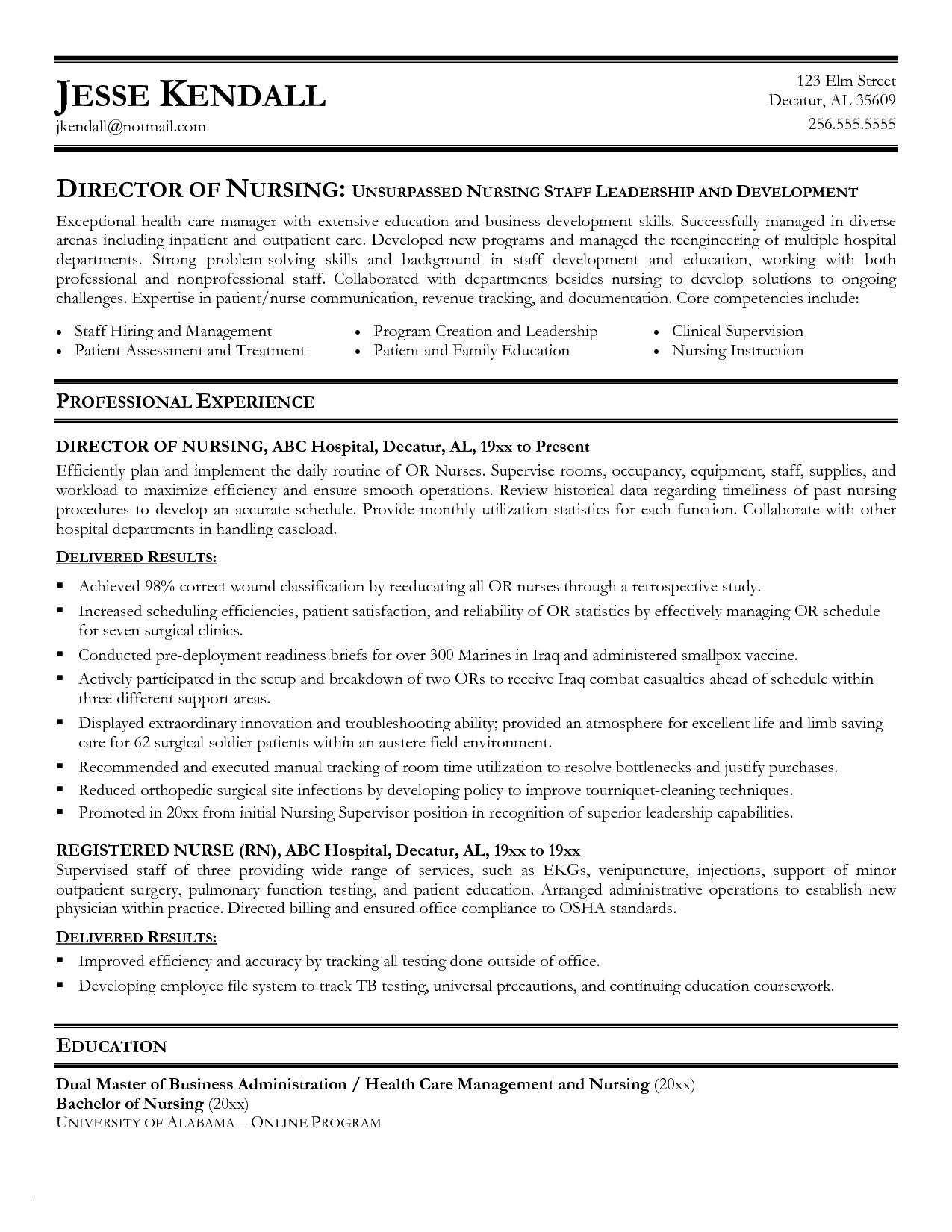  Emergency Room Nurse Resume Template Business Template Ideas