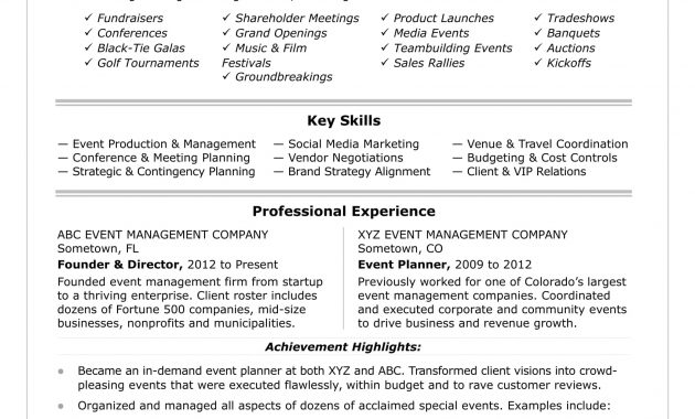 Event Coordinator Resume Sample Monster intended for size 1700 X 2200