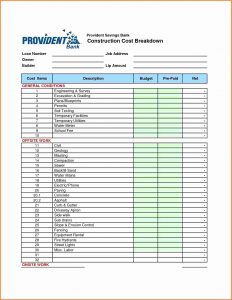 Example Of Commercial Construction Budget Spreadsheet Costtor Job inside dimensions 1285 X 1660