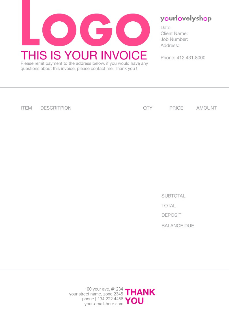 Example Of Line In Graphic Design Invoice Design Template Sample with sizing 794 X 1123