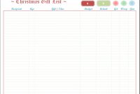 Excel Christmas List Template pertaining to proportions 1180 X 915