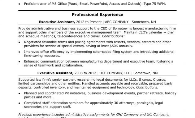 Executive Administrative Assistant Resume Sample Monster with size 1700 X 2200