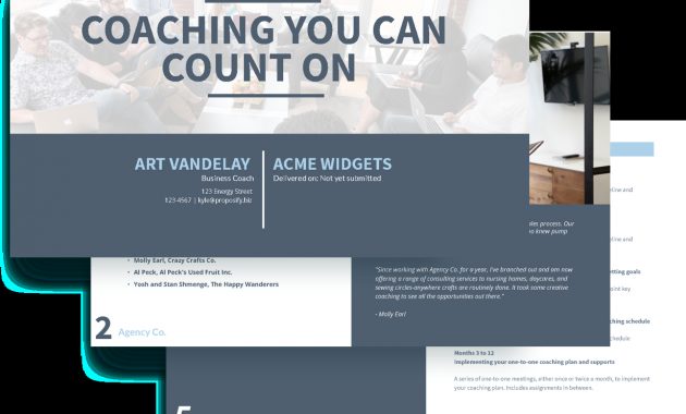 Executive Coaching Proposal Template Free Sample Proposify intended for size 1231 X 951