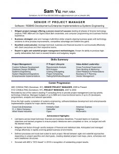 Experienced It Project Manager Resume Sample Monster intended for sizing 1700 X 2200