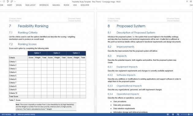 Feasibility Study Templates Ms Word Templates Forms Checklists with regard to dimensions 1600 X 860