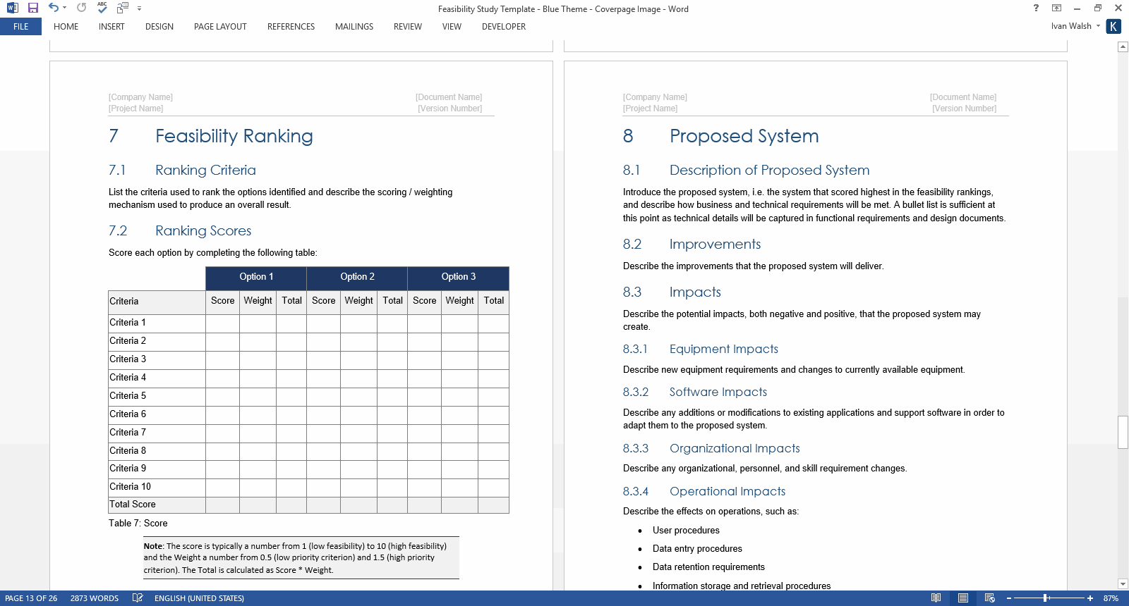 Feasibility Study Templates Ms Word Templates Forms Checklists with regard to dimensions 1600 X 860