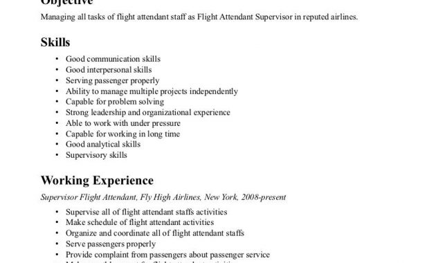 Flight Attendant Resume No Experience Sample Invoice Pinterest within sizing 849 X 1099