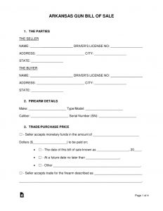 Free Arkansas Gun Bill Of Sale Form Pdf Word Eforms Free in dimensions 791 X 1024