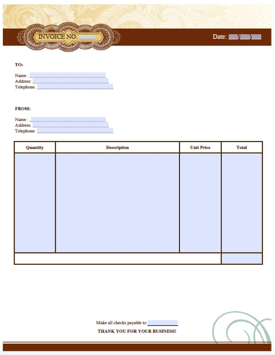 Free Artist Invoice Template Excel Pdf Word Doc throughout size 962 X 1244