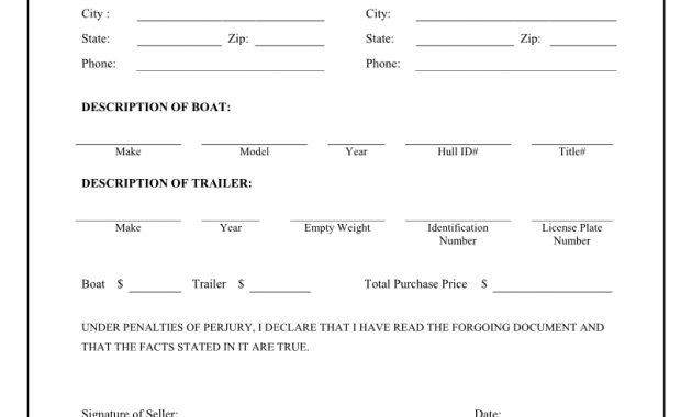 Free Boat Trailer Bill Of Sale Form Download Pdf Word regarding size 816 X 1056