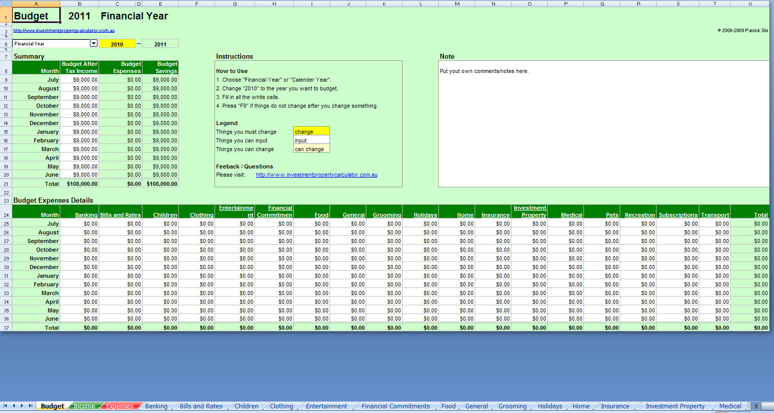 Free Comprehensive Budget Planner Spreadsheet Excel for measurements 1515 X 809