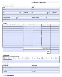 Free Contractor Invoice Template Excel Pdf Word Doc intended for proportions 1054 X 1312