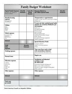 Free Family Child Care Budget Worksheet Templates At with regard to proportions 2550 X 3300