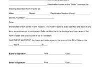 Free Farm Tractor Bill Of Sale Form Word Pdf Eforms Free with proportions 791 X 1024