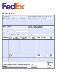 Free Fedex Commercial Invoice Template Excel Pdf Word Doc inside measurements 874 X 1096