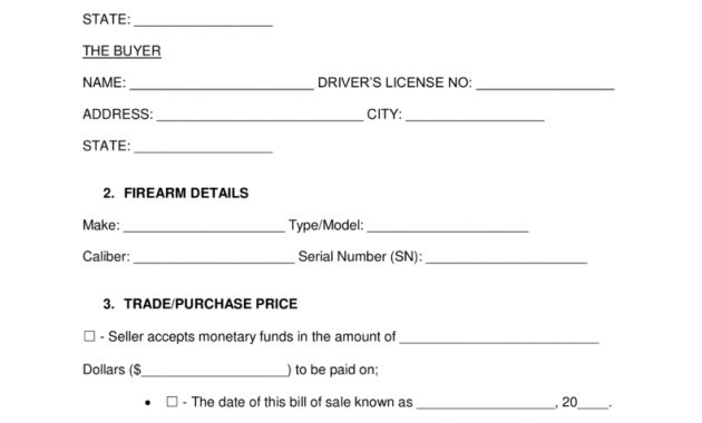 Free Firearm Gun Bill Of Sale Form Word Pdf Eforms Free inside proportions 791 X 1024