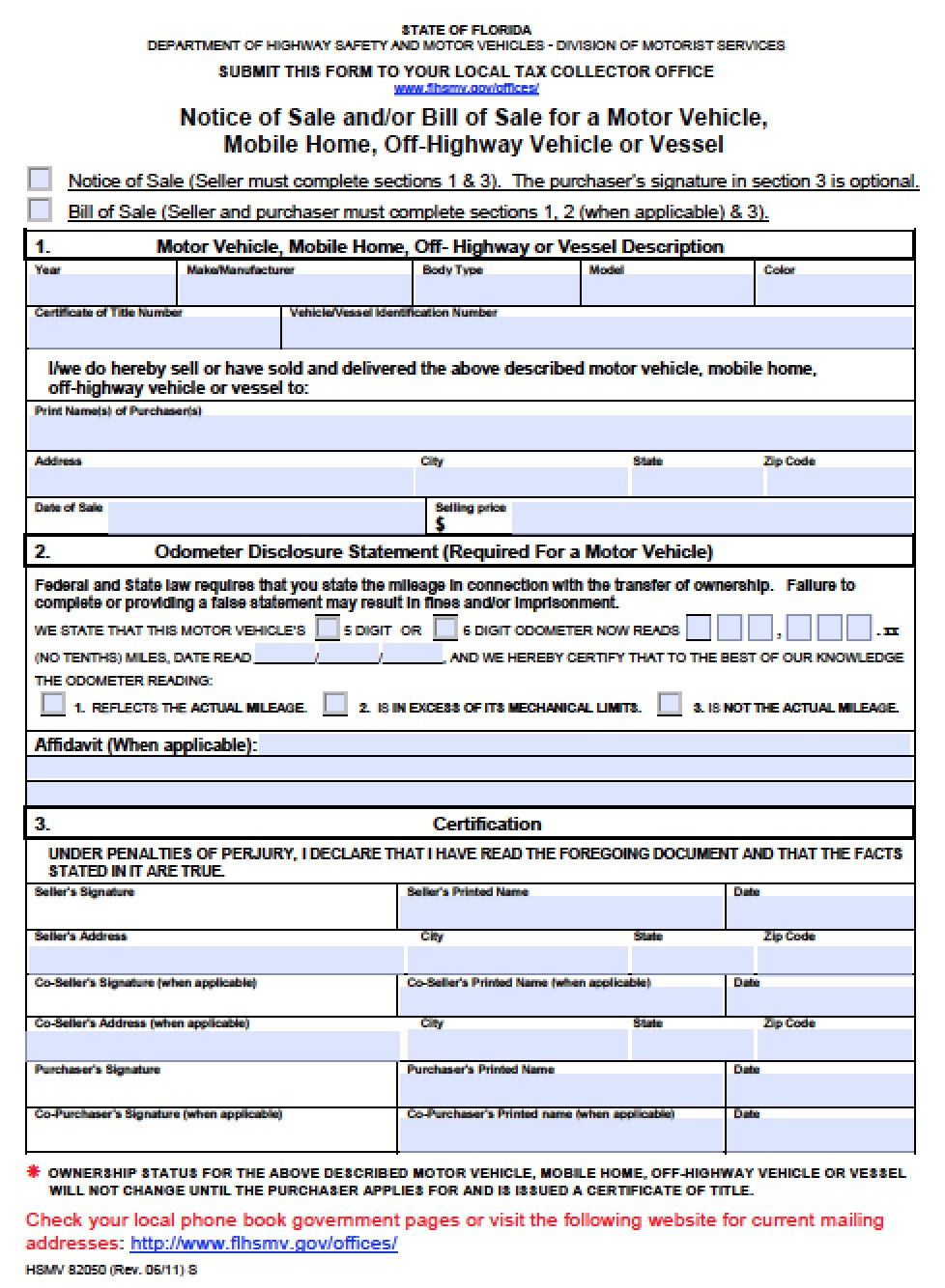 Free Florida Dmv Vehicle Bill Of Sale Form Pdf Word Doc inside proportions 978 X 1334