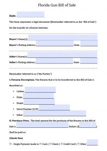 Free Florida Firearmgun Bill Of Sale Form Pdf Word Doc regarding measurements 906 X 1278