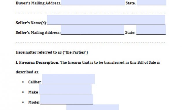 Free Florida Firearmgun Bill Of Sale Form Pdf Word Doc regarding measurements 906 X 1278