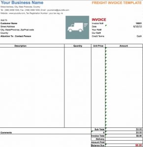 Free Freighttrucking Invoice Template Excel Pdf Word Doc with size 1064 X 1098