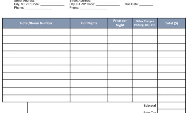 Free Hotel Invoice Template Word Pdf Eforms Free Fillable Forms regarding measurements 791 X 1024