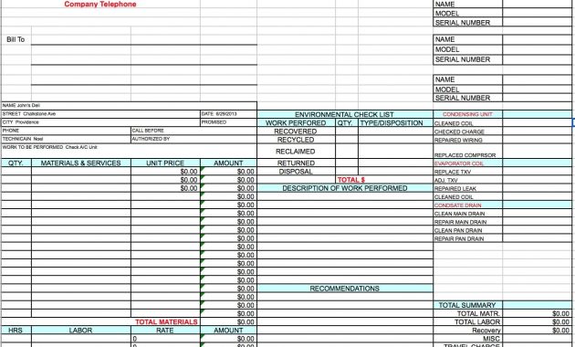 Free Hvac Invoice Template Excel Pdf Word Doc throughout proportions 1376 X 1054