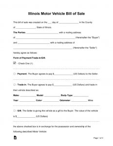 Free Illinois Bill Of Sale Forms Word Pdf Eforms Free within size 791 X 1024