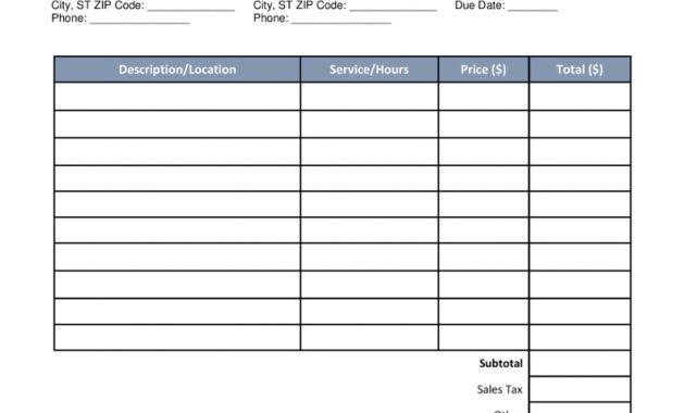 Free Landscaping Invoice Template Word Pdf Eforms Free in sizing 791 X 1024