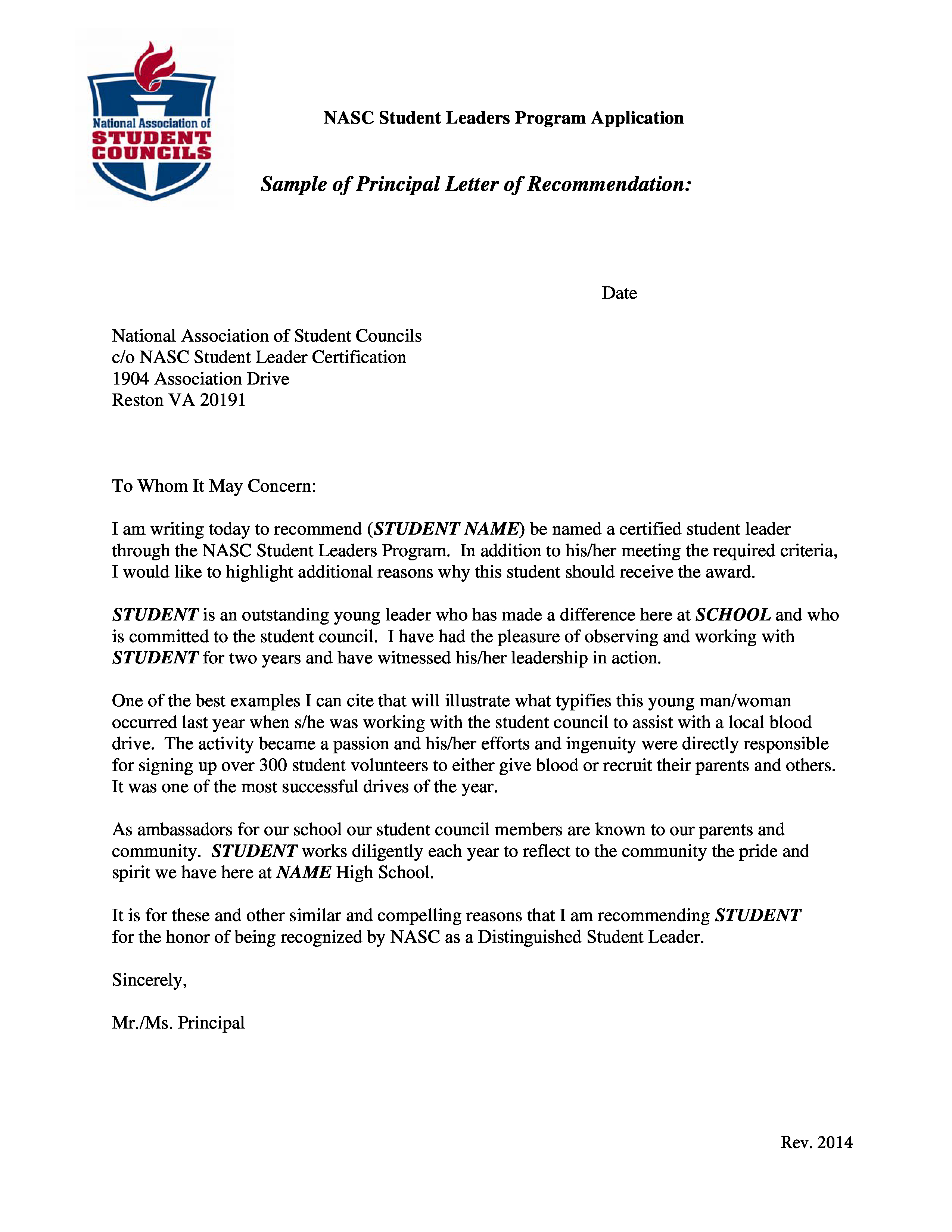 Leadership Letter Of Recommendation Template • Business Template Ideas