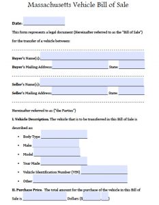 Free Massdot Rmv Registry Of Motor Vehicles Auto Bill Of Sale Form regarding measurements 916 X 1178