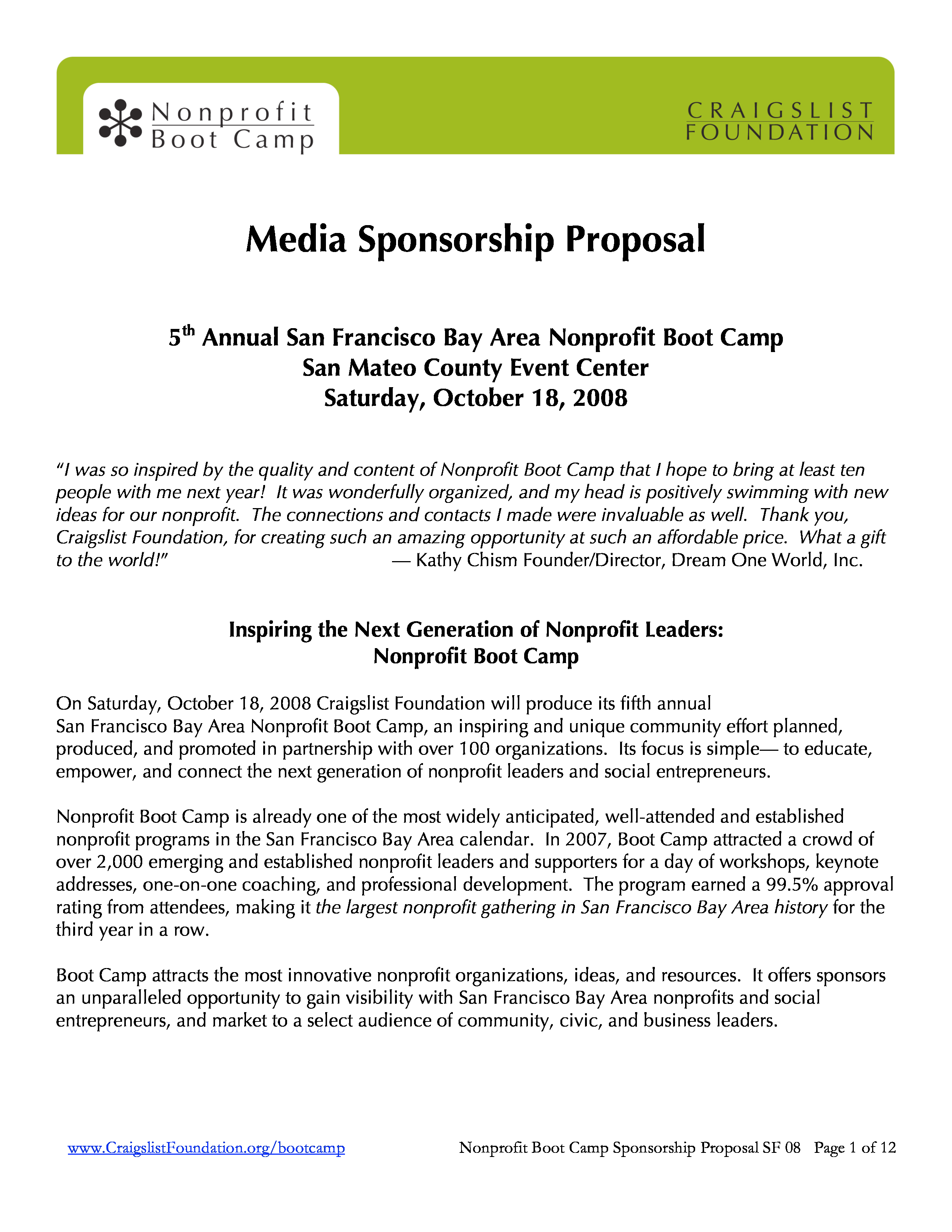 Free Media Sponsorship Proposal Templates At Allbusinesstemplates in dimensions 2550 X 3300