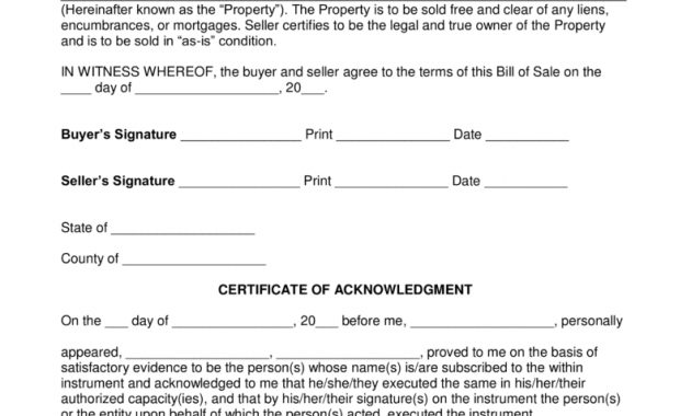 Free Notarized Bill Of Sale Form Word Pdf Eforms Free intended for proportions 791 X 1024