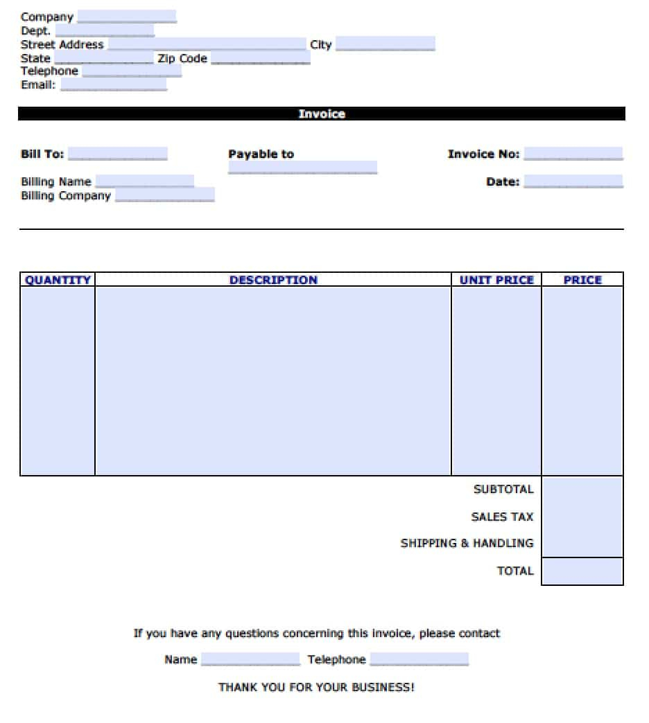 Free Personal Invoice Template Excel Pdf Word Doc intended for measurements 936 X 1044