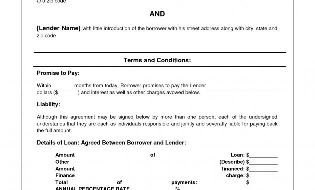 Free Personal Loan Agreement Form Template 1000 Approved In 2 for proportions 1275 X 1650