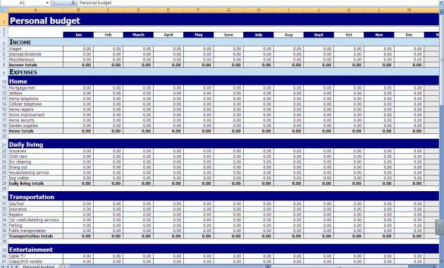 Free Printable Personal Budget Worksheet Personal Budget For regarding proportions 1400 X 859