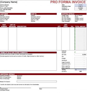 Free Pro Forma Invoice Template Excel Pdf Word Doc with sizing 1082 X 1160