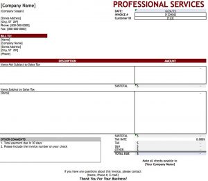 Free Professional Services Invoice Template Excel Pdf Word Doc with size 1170 X 1016