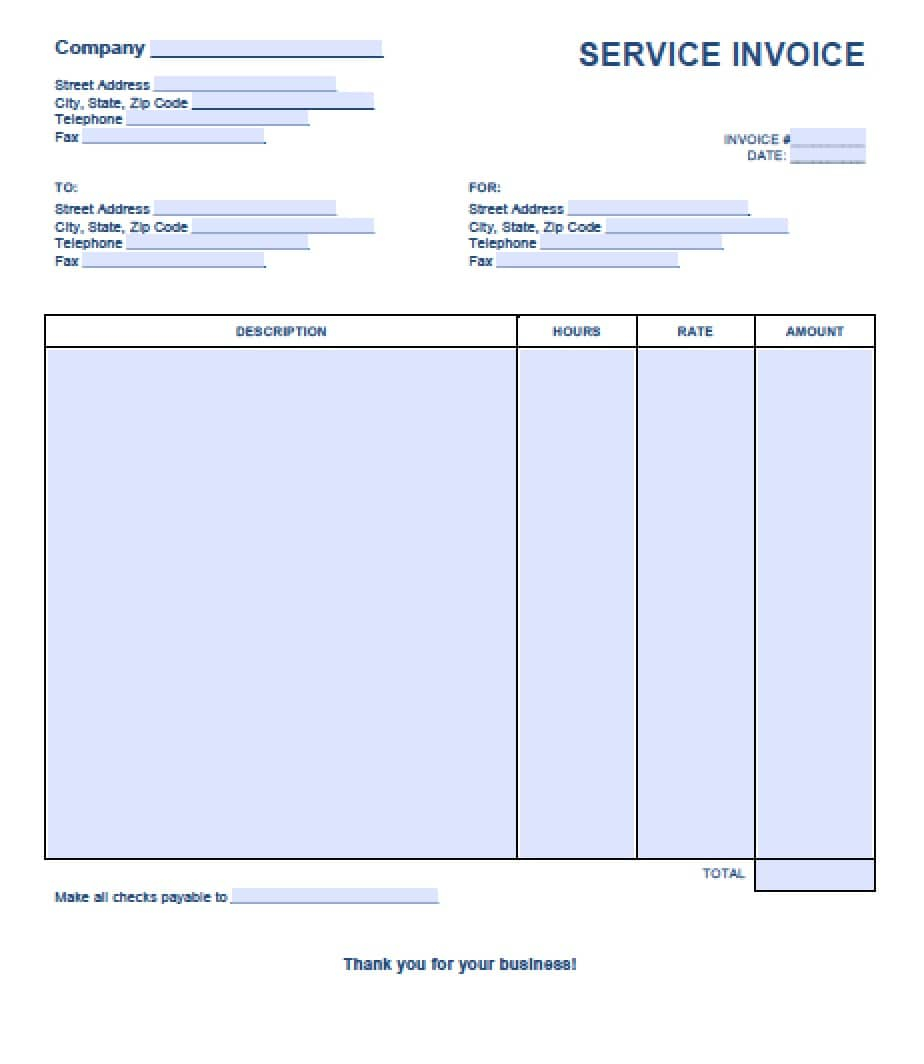 Free Service Invoice Template Excel Pdf Word Doc regarding proportions 924 X 1064