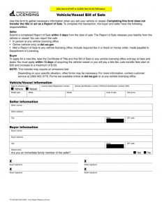 Free Washington Bill Of Sale Forms Pdf Eforms Free Fillable Forms inside proportions 791 X 1024