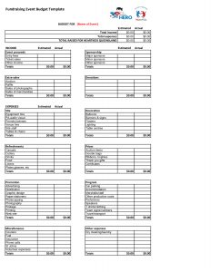 Fundraiser Event Budget Template Google Search Near And within dimensions 1275 X 1650