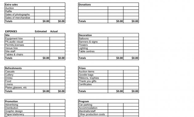 Fundraiser Event Budget Template Google Search Near And within dimensions 1275 X 1650