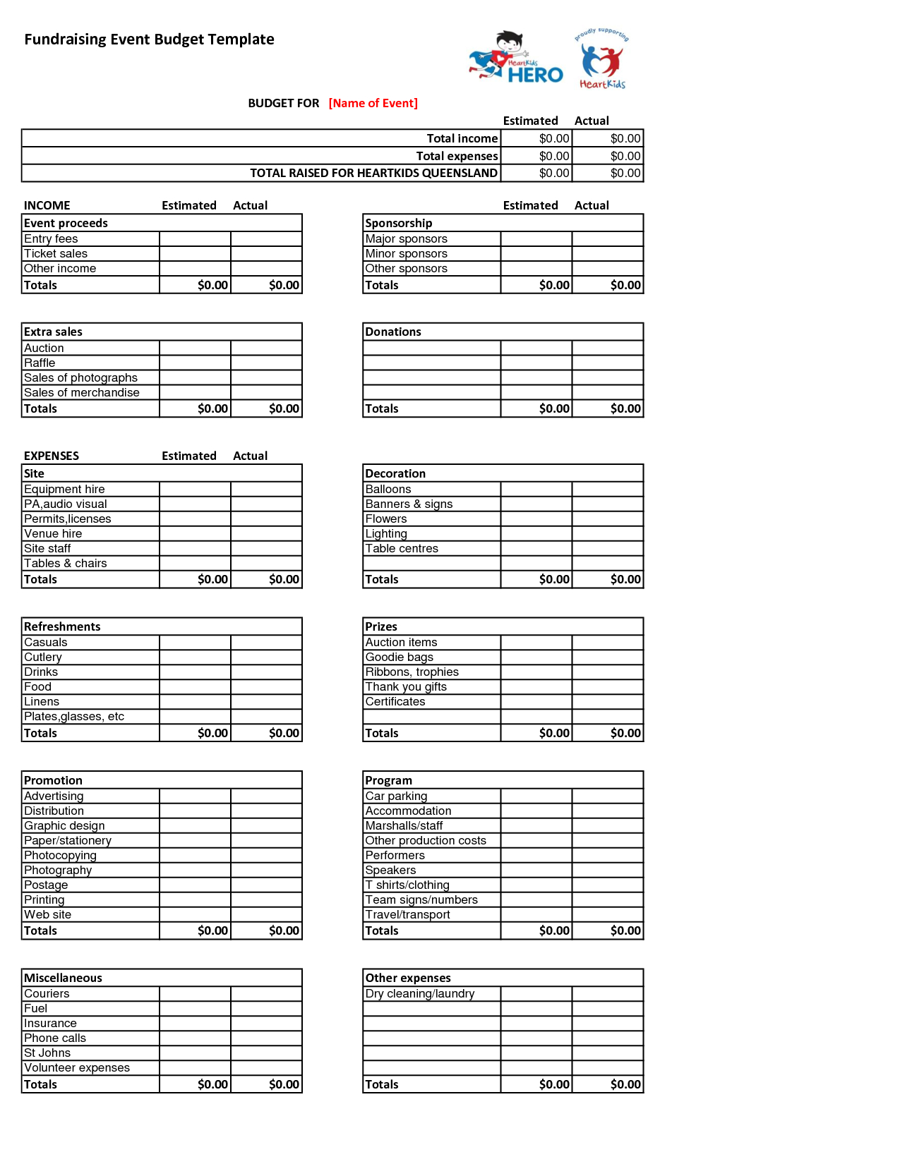 Fundraiser Event Budget Template Google Search Near And within dimensions 1275 X 1650