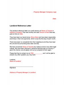 Gratis Landlord Reference Letter intended for size 2550 X 3300