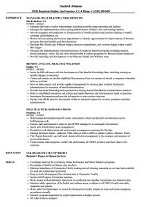 Health Wellness Resume Samples Velvet Jobs for proportions 860 X 1240